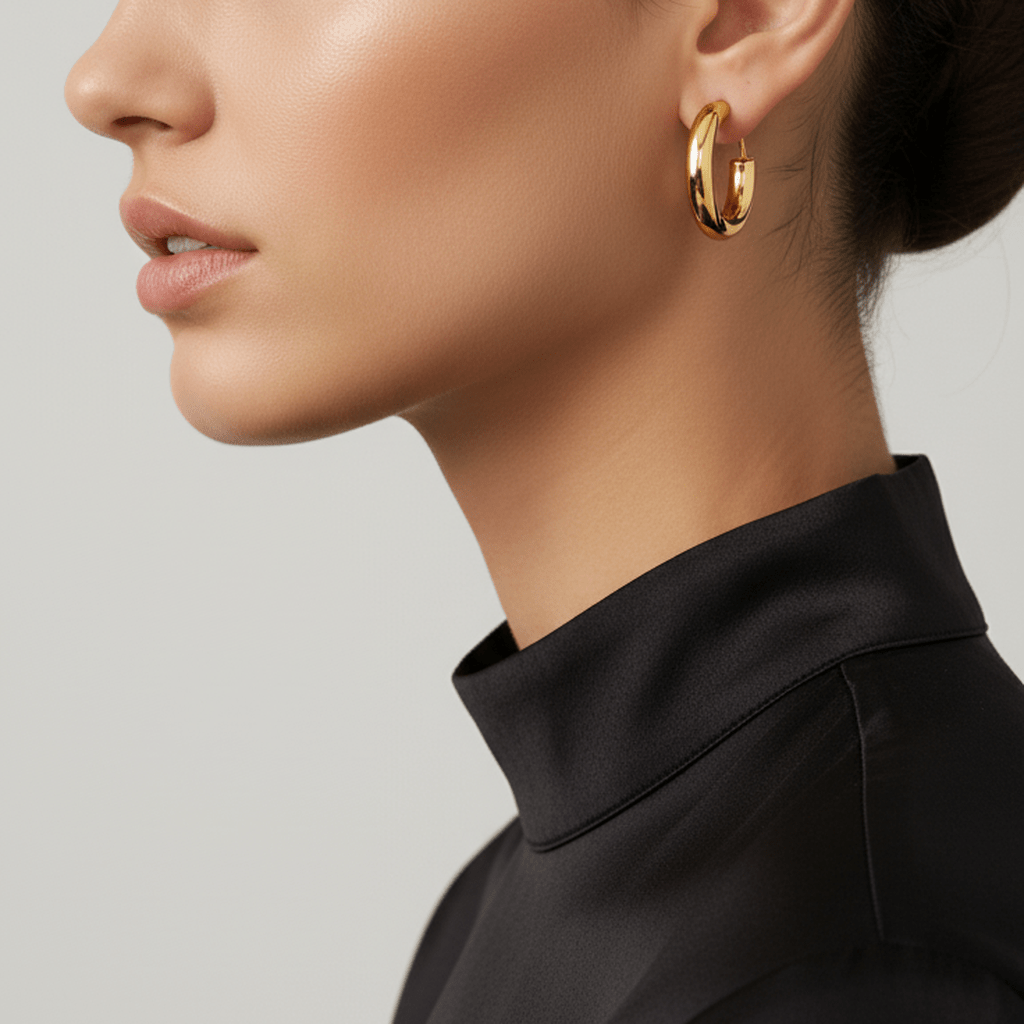 Sleek Crescent Studs - MacroPanora