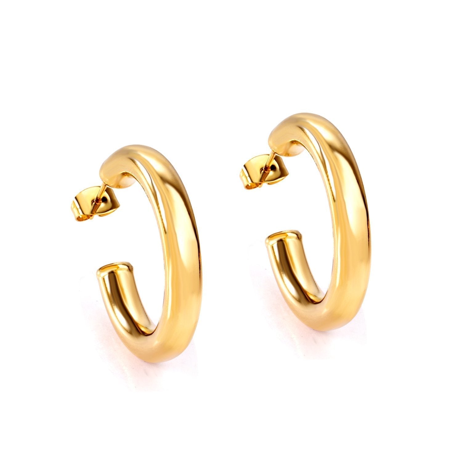 Sleek Crescent Studs - MacroPanora