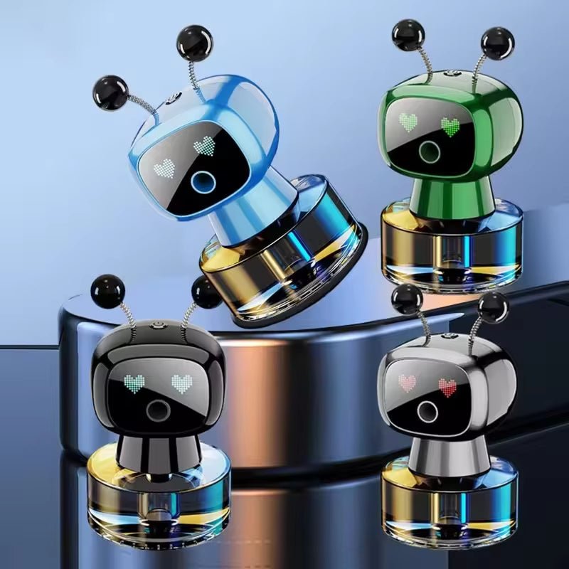 Smart Car Air Freshener AI Rechargeable Car Aroma Diffuser Smart Eyes 4 Levels of Adjustable Intelligent Car Diffuser Gift - MacroPanora