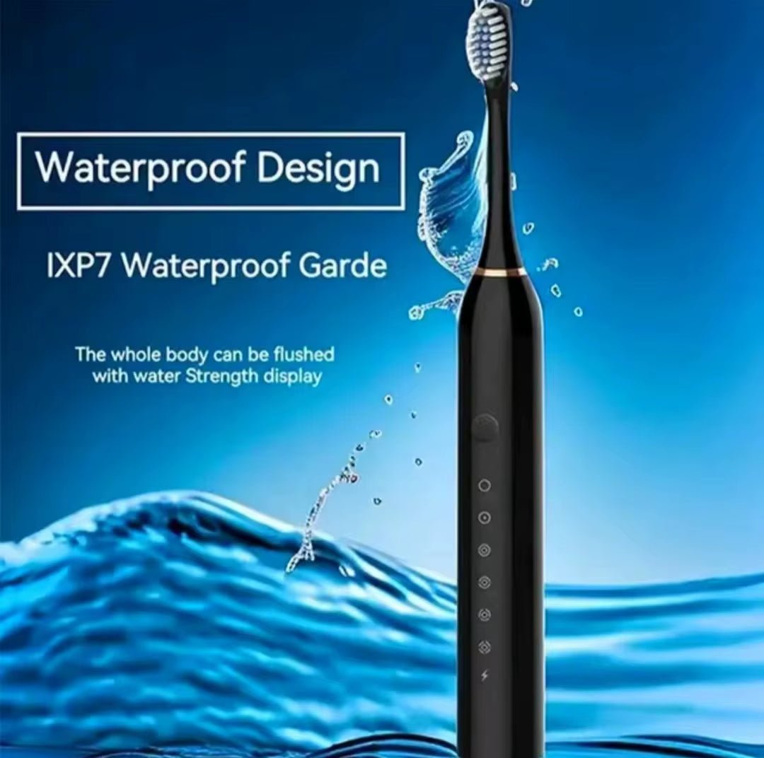 Sonic Electric Toothbrush for Adults IPX7 Waterproof Dupont Brush Head USB Rechargeable High Frequency Cleaning 6 Cleaning Modes - MacroPanora