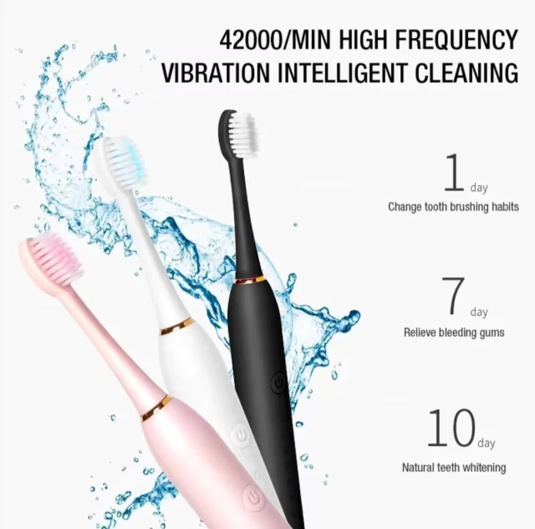 Sonic Electric Toothbrush for Adults IPX7 Waterproof Dupont Brush Head USB Rechargeable High Frequency Cleaning 6 Cleaning Modes - MacroPanora