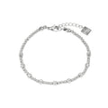 Style ANNABETH: Twin - Bead Fusion White Gold (Silver Toned) Chain Bracelet - MacroPanora