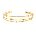 Style FARZIKA Gold: Triple Stacked Textured Beaded Bracelet - MacroPanora