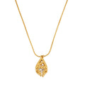 Style KARJAT: Gold Chain Necklace with Geometric Caged Zirconia Pendant - MacroPanora
