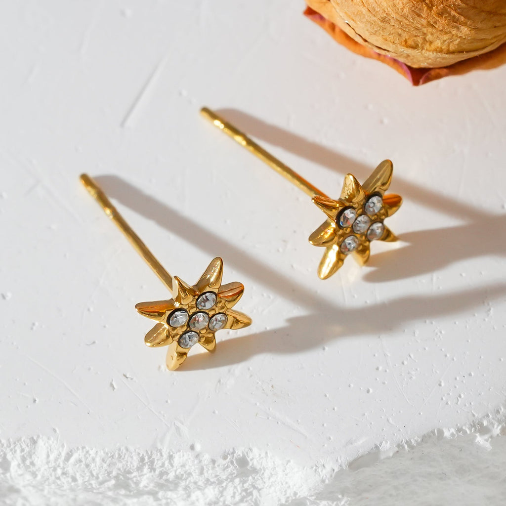 Style SARENBE Gold: 'Star Bright' Stud Earrings Gold - MacroPanora