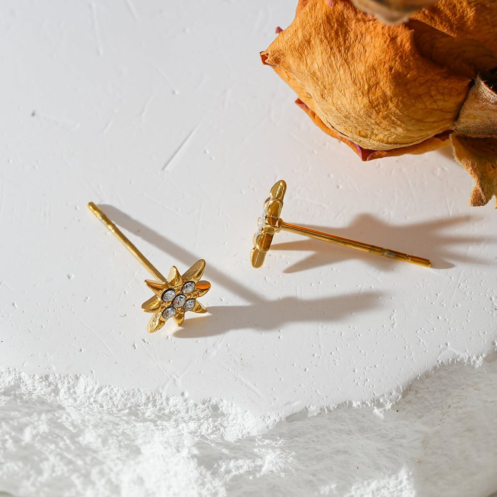 Style SARENBE Gold: 'Star Bright' Stud Earrings Gold - MacroPanora