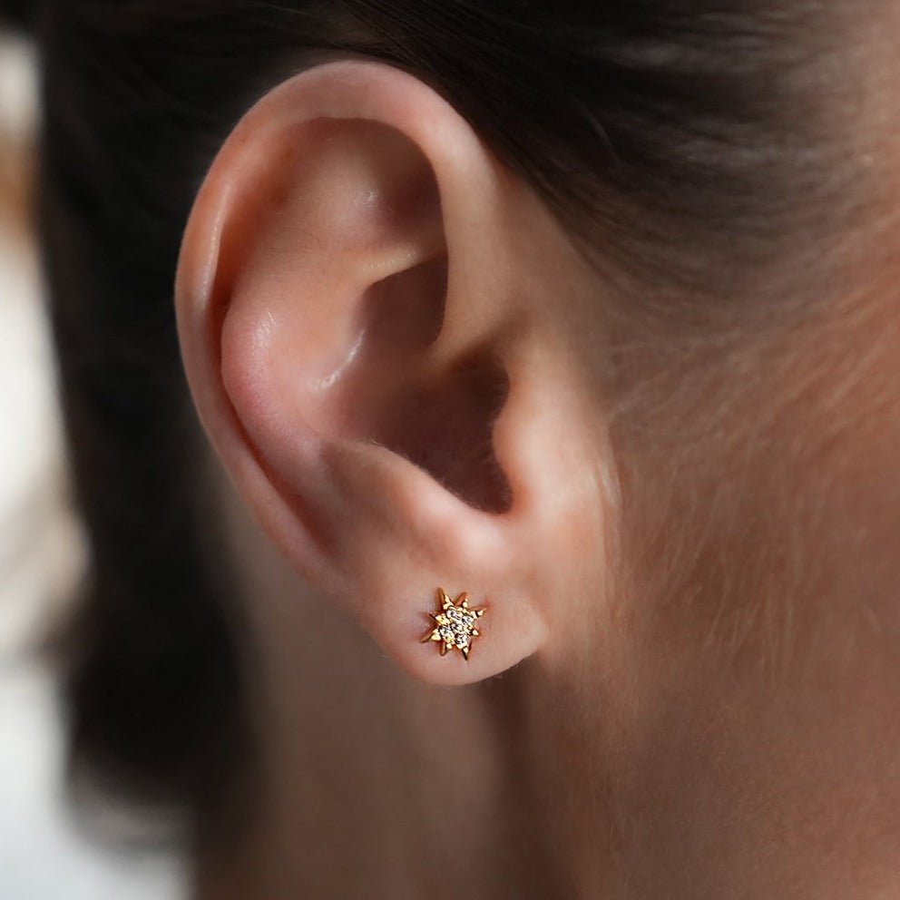 Style SARENBE Gold: 'Star Bright' Stud Earrings Gold - MacroPanora