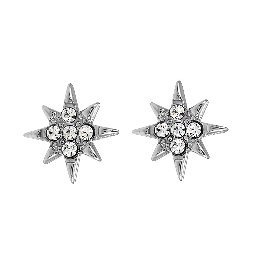 Style SARENBE Silver: 'Star Bright' Stud Earrings in Silver - MacroPanora