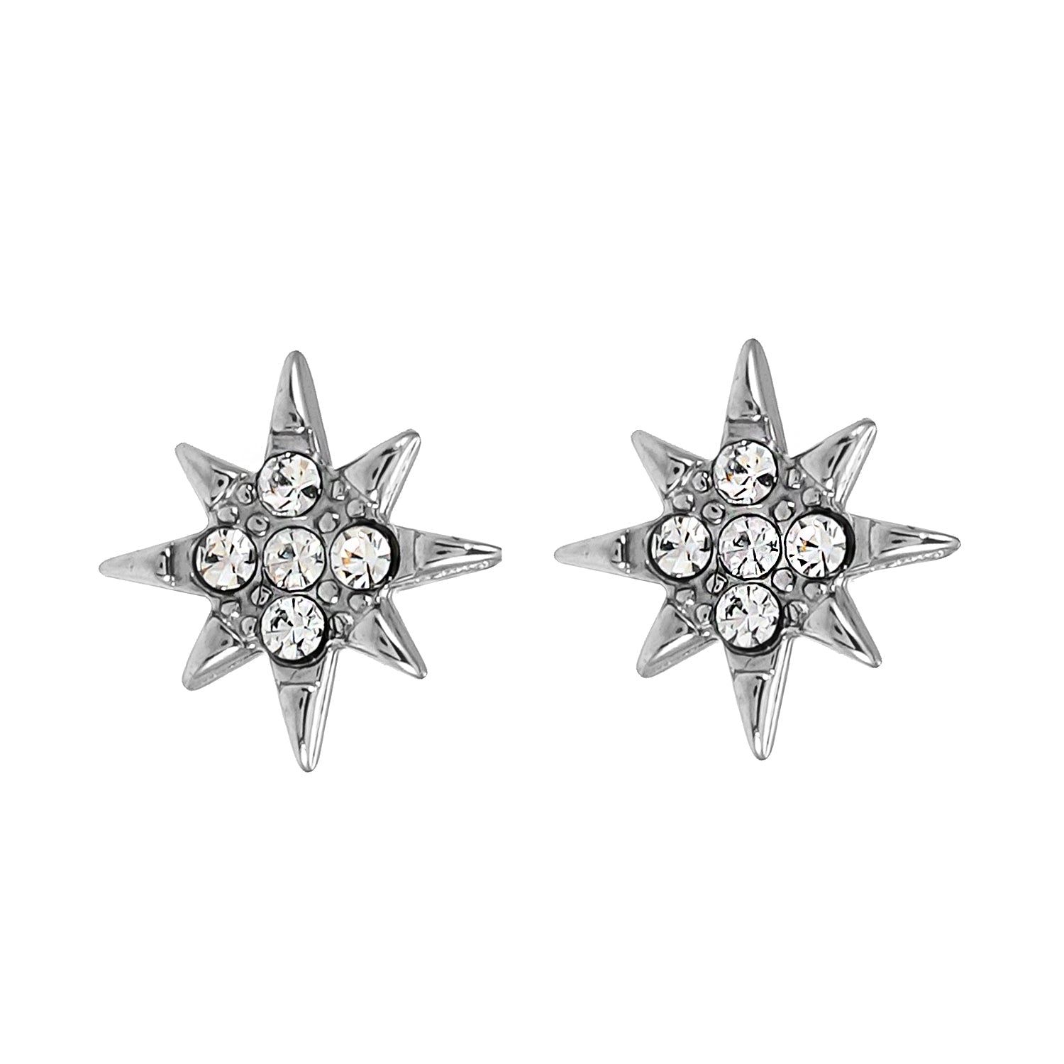 Style SARENBE Silver: 'Star Bright' Stud Earrings in Silver - MacroPanora