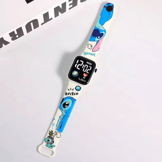 Stylish Student LED Electronic Watch with Cartoon Color Print - Square Y1 Model - MacroPanora