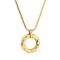 Textured Circle Cutout Pendant - MacroPanora