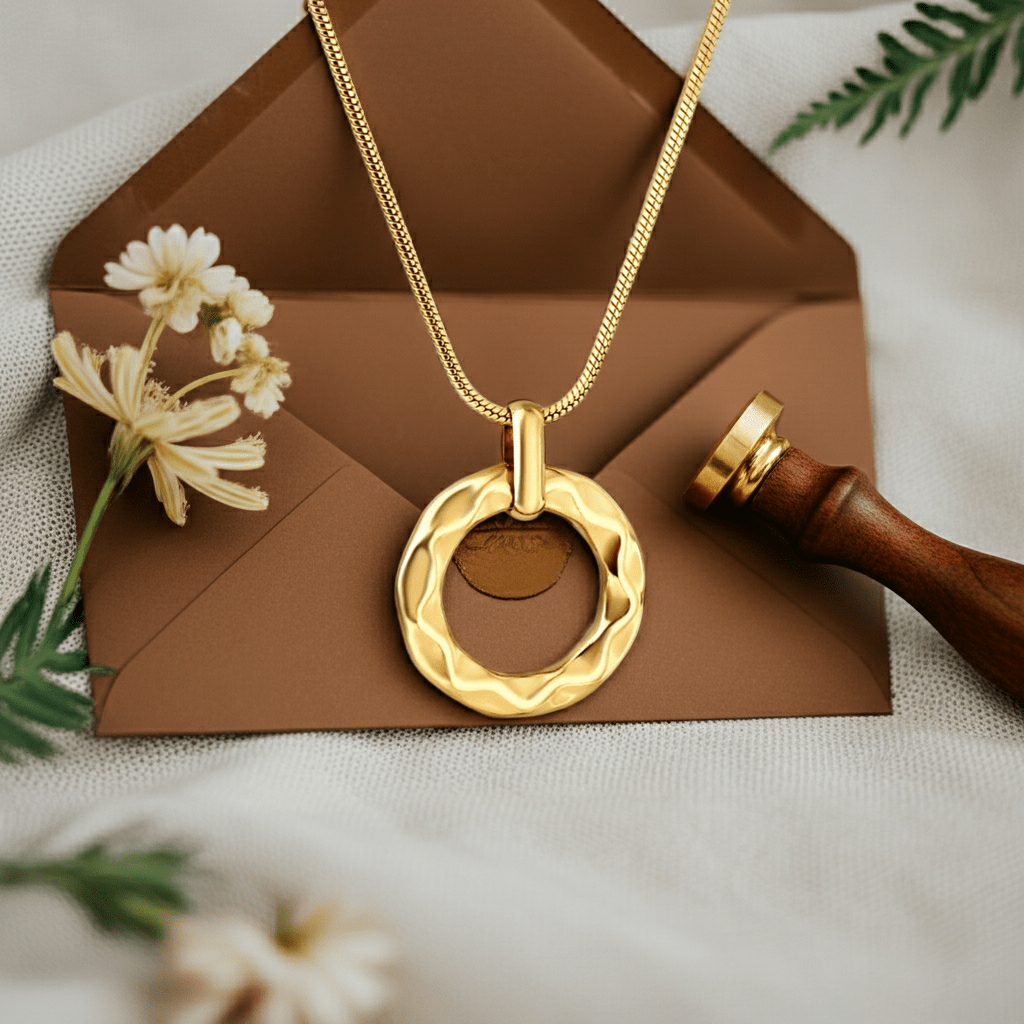 Textured Circle Cutout Pendant - MacroPanora