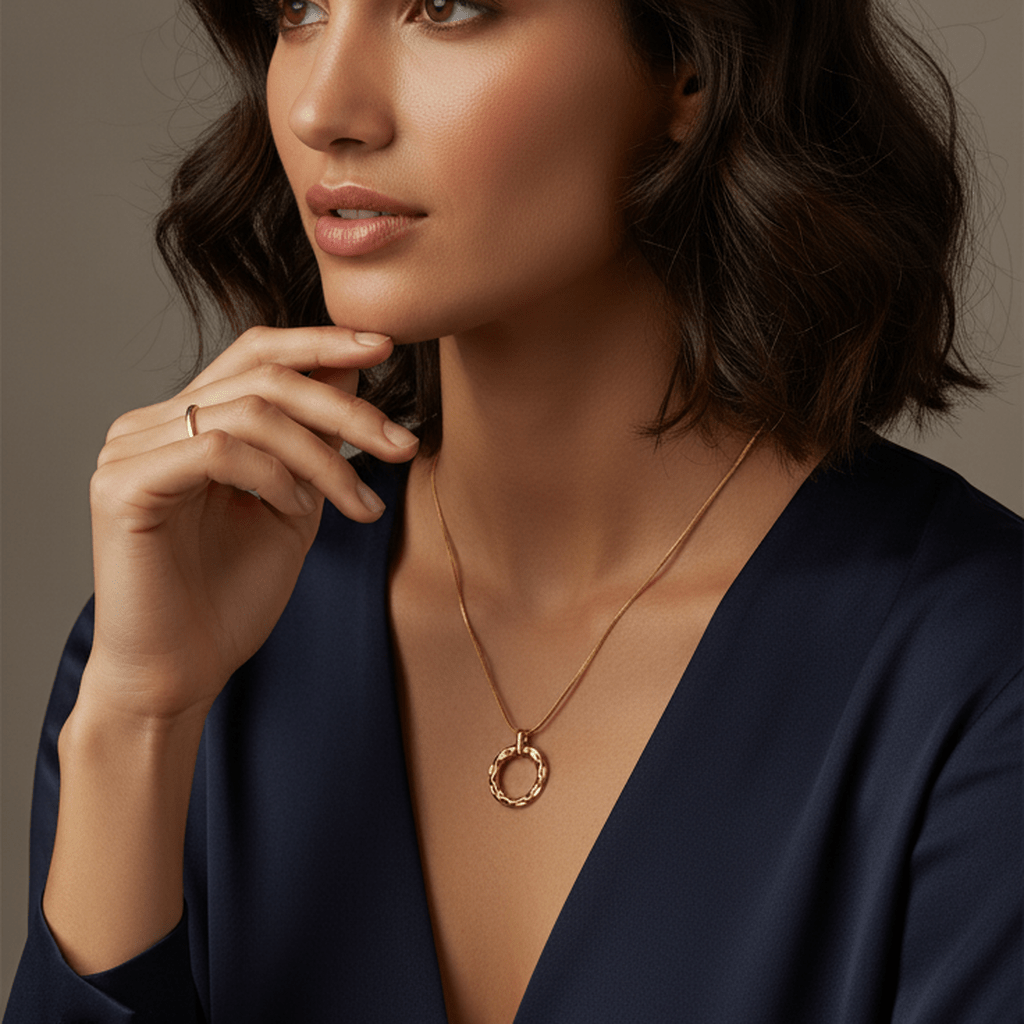 Textured Circle Cutout Pendant - MacroPanora