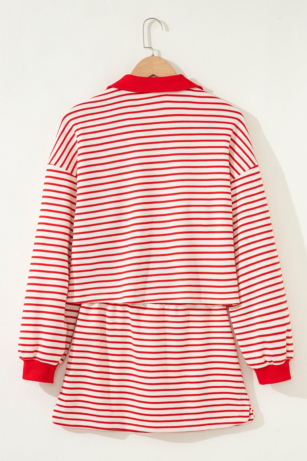 Trendy Blue and White Stripe Two - Piece Set for Women Stylish Casual Outfit Perfect for Summer Days and Events - MacroPanora