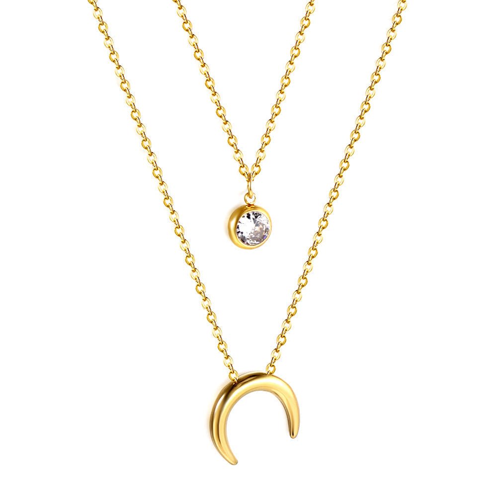 Triple Moon Diamond Necklace - MacroPanora