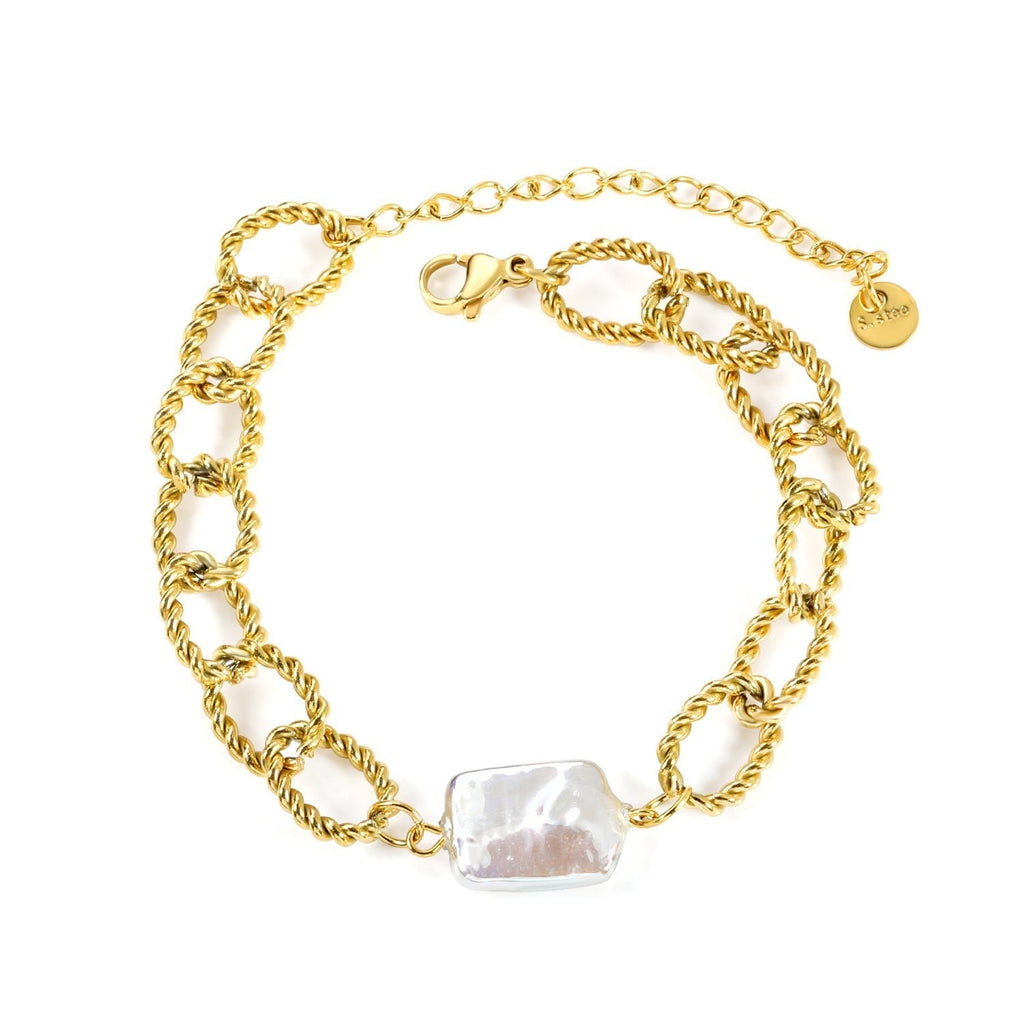 Twisted Pearl Loop Bangle - MacroPanora