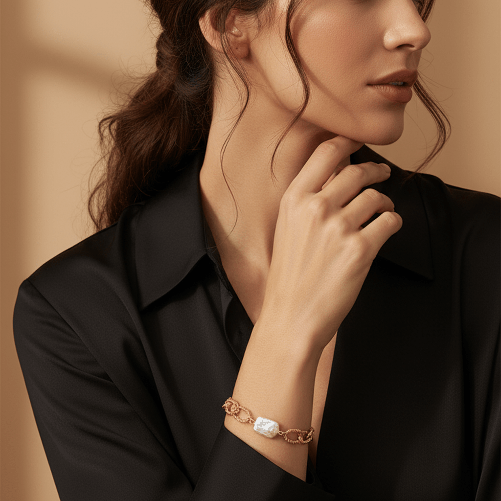 Twisted Pearl Loop Bangle - MacroPanora