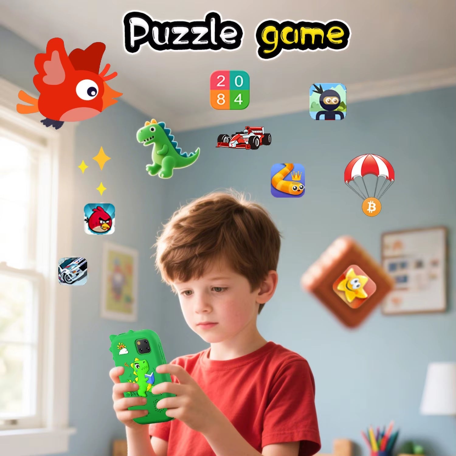 Upgrade Kid Smart Phone Toy 2.8 Inch Touch Video Recording Music Player 16 Games Baby Phone with 32G for Children Brithday Gifts - MacroPanora