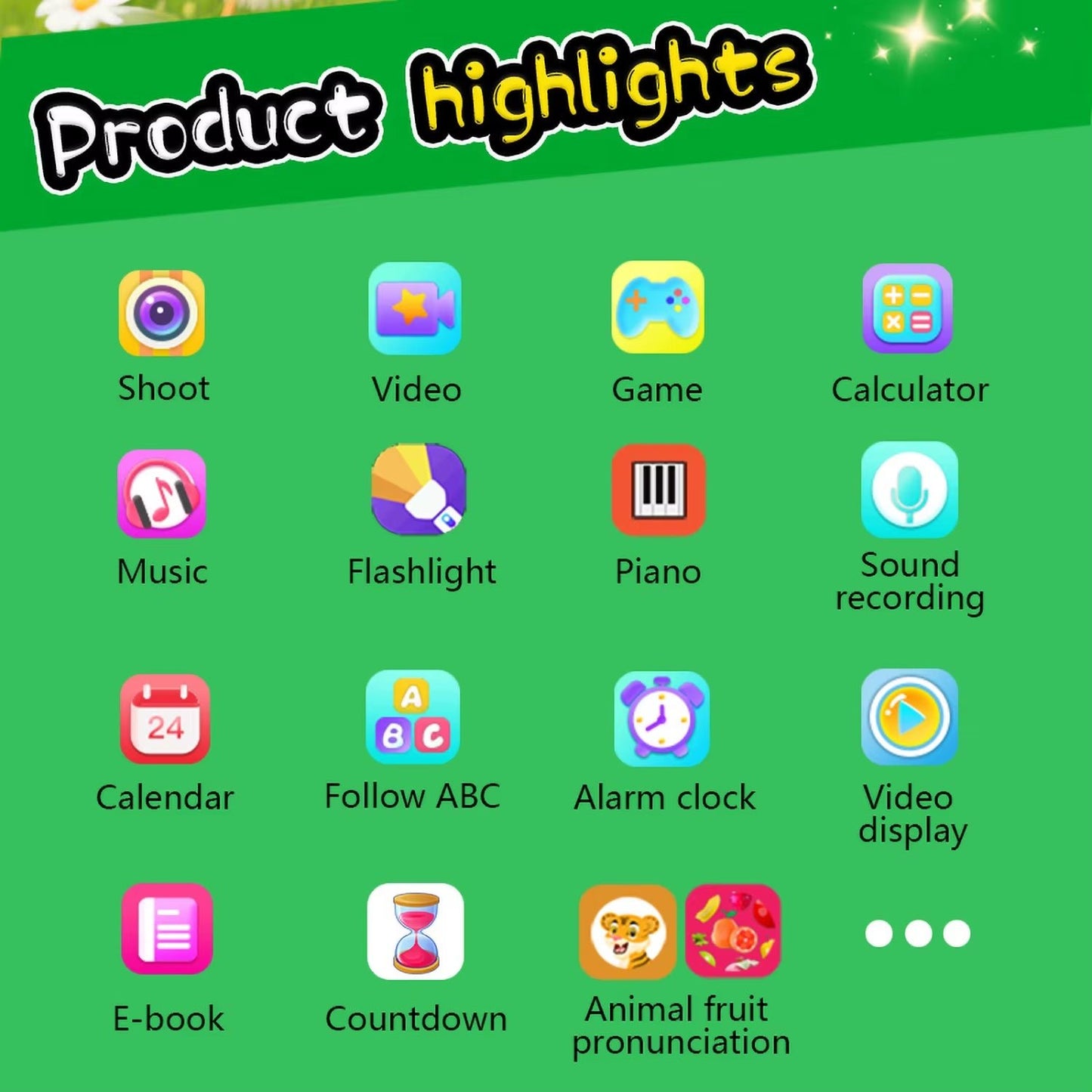 Upgrade Kid Smart Phone Toy 2.8 Inch Touch Video Recording Music Player 16 Games Baby Phone with 32G for Children Brithday Gifts - MacroPanora