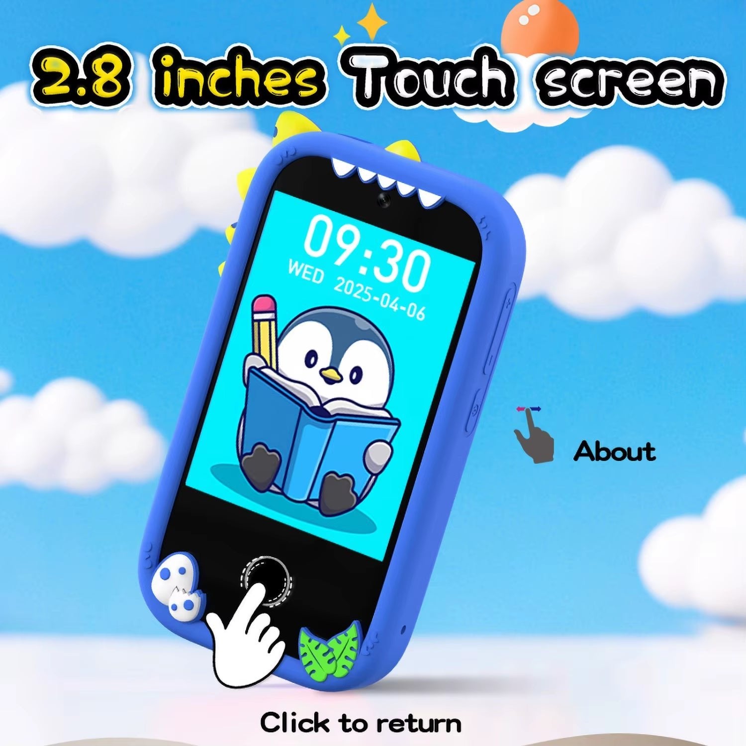 Upgrade Kid Smart Phone Toy 2.8 Inch Touch Video Recording Music Player 16 Games Baby Phone with 32G for Children Brithday Gifts - MacroPanora