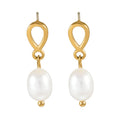 VARKONY Gold: Elegant Small Teardrop Earrings with Lustrous Freshwater Pearls - MacroPanora