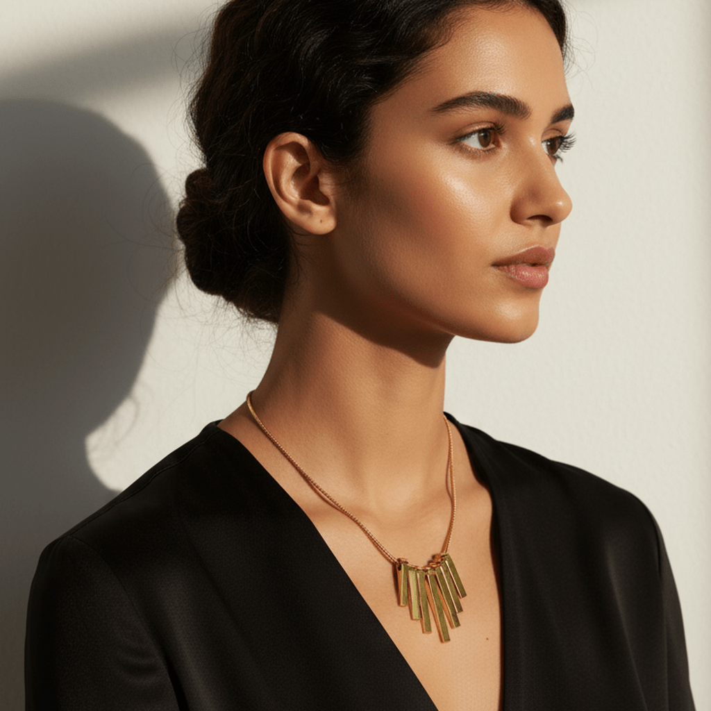 Vertical Bar Charm Necklace - MacroPanora