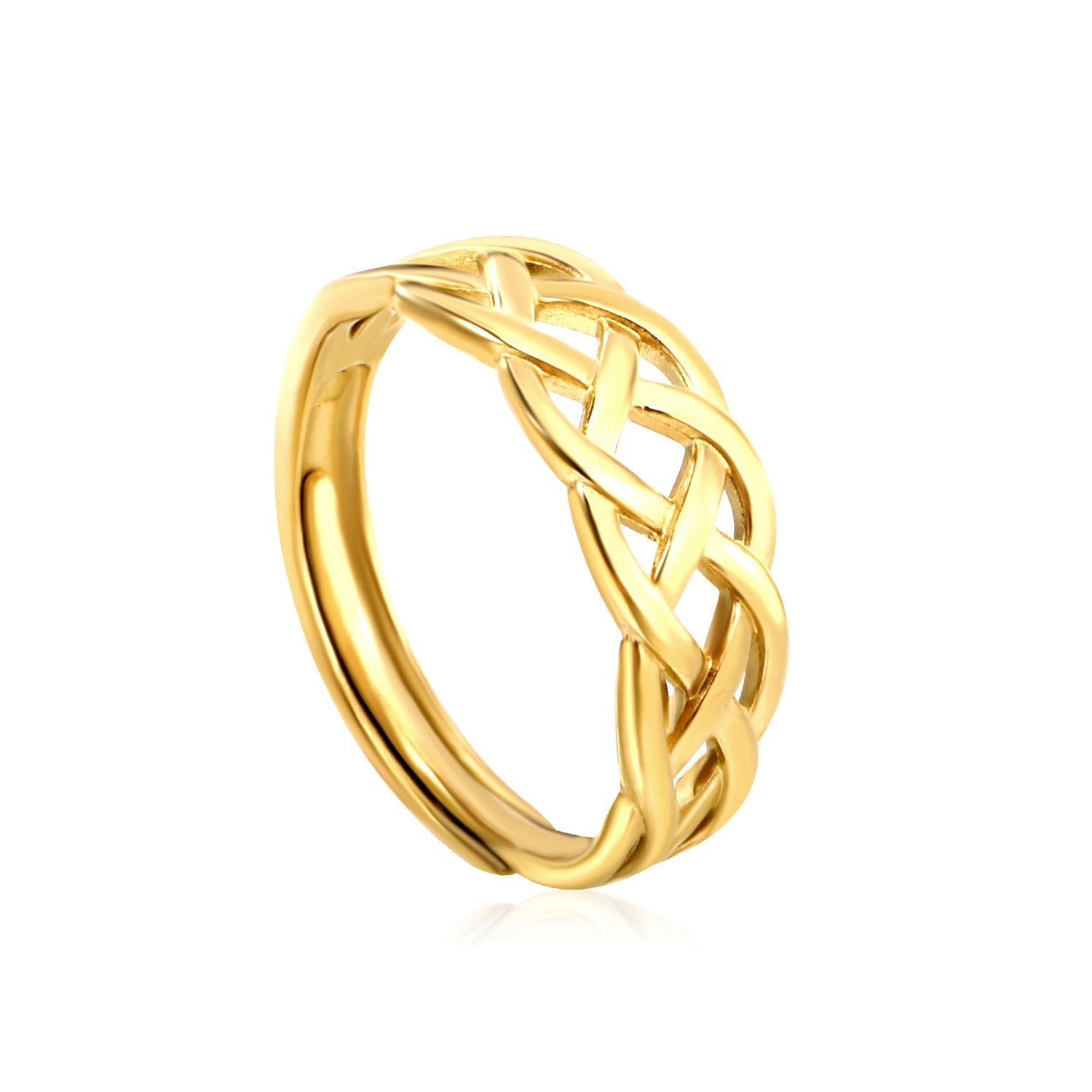 Weave Cross Lines Gold Ring - MacroPanora