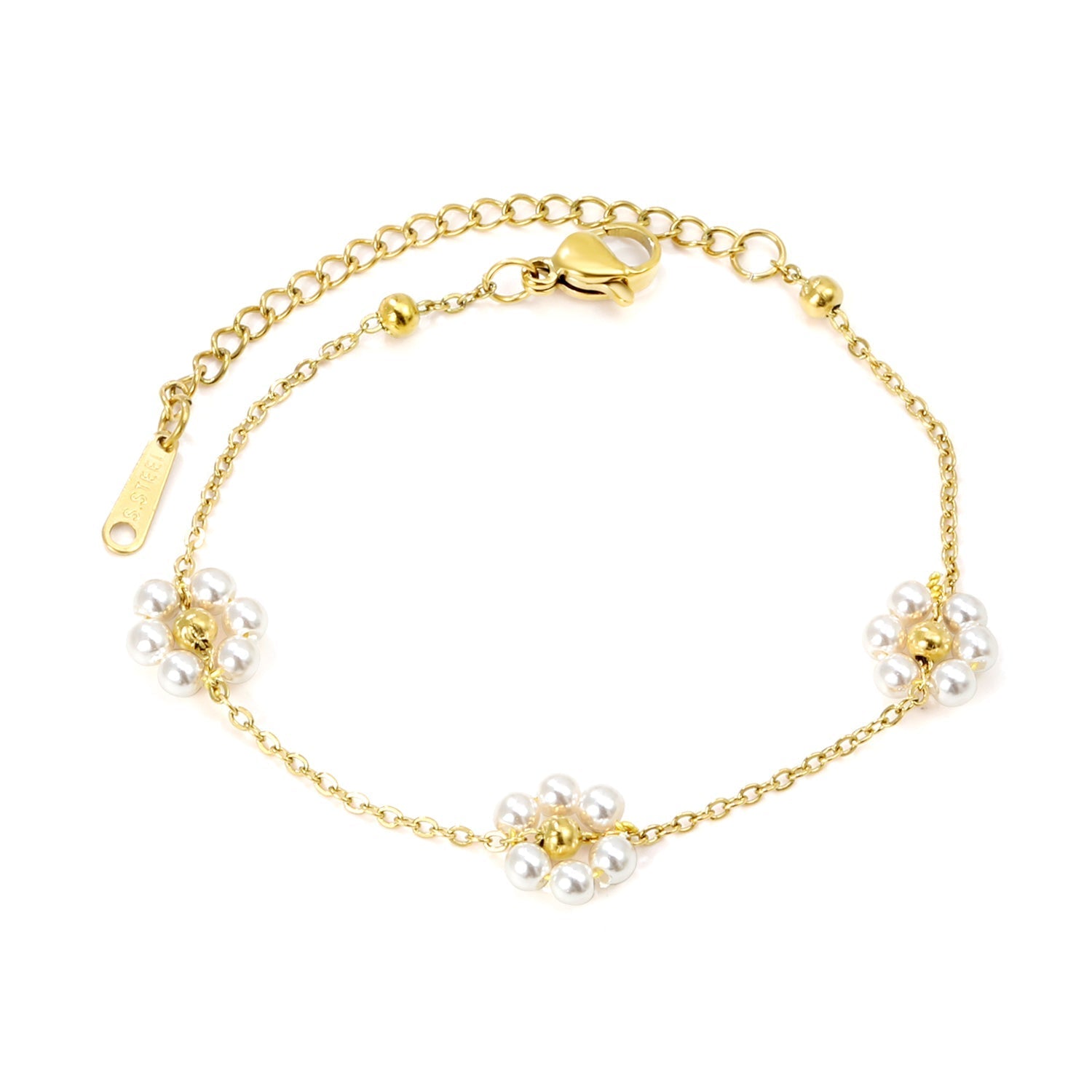 White Pearls Flower Bracelet - MacroPanora