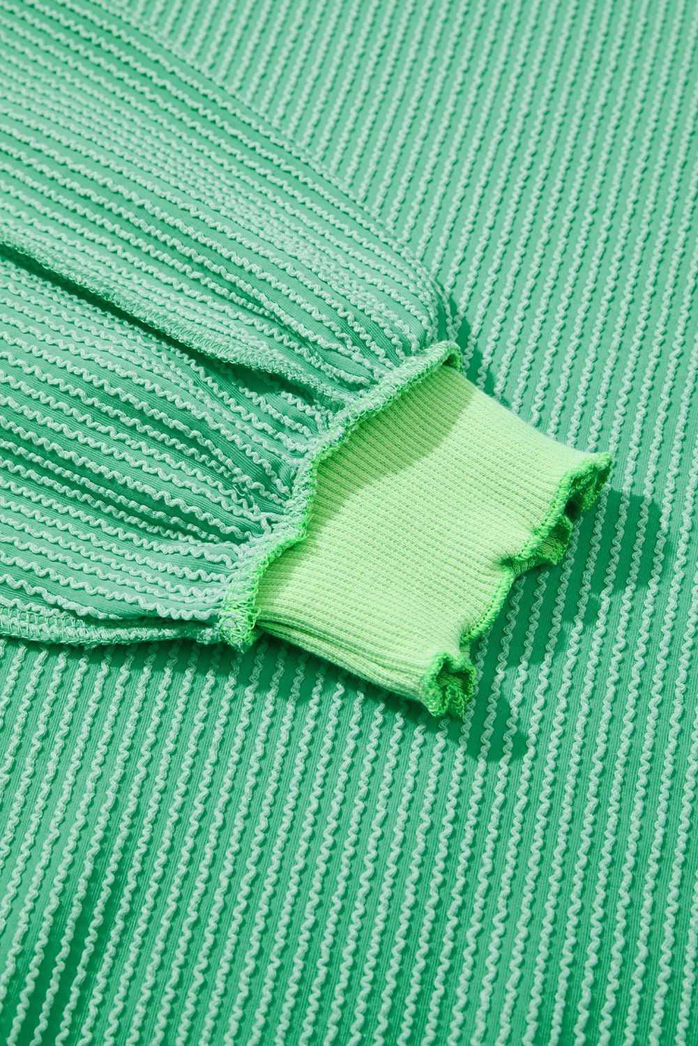 Women's Bright Green Loose Knit Top - Twisted Rib Design, Drop Shoulder, and Asymmetrical Hem for a Trendy Look - MacroPanora