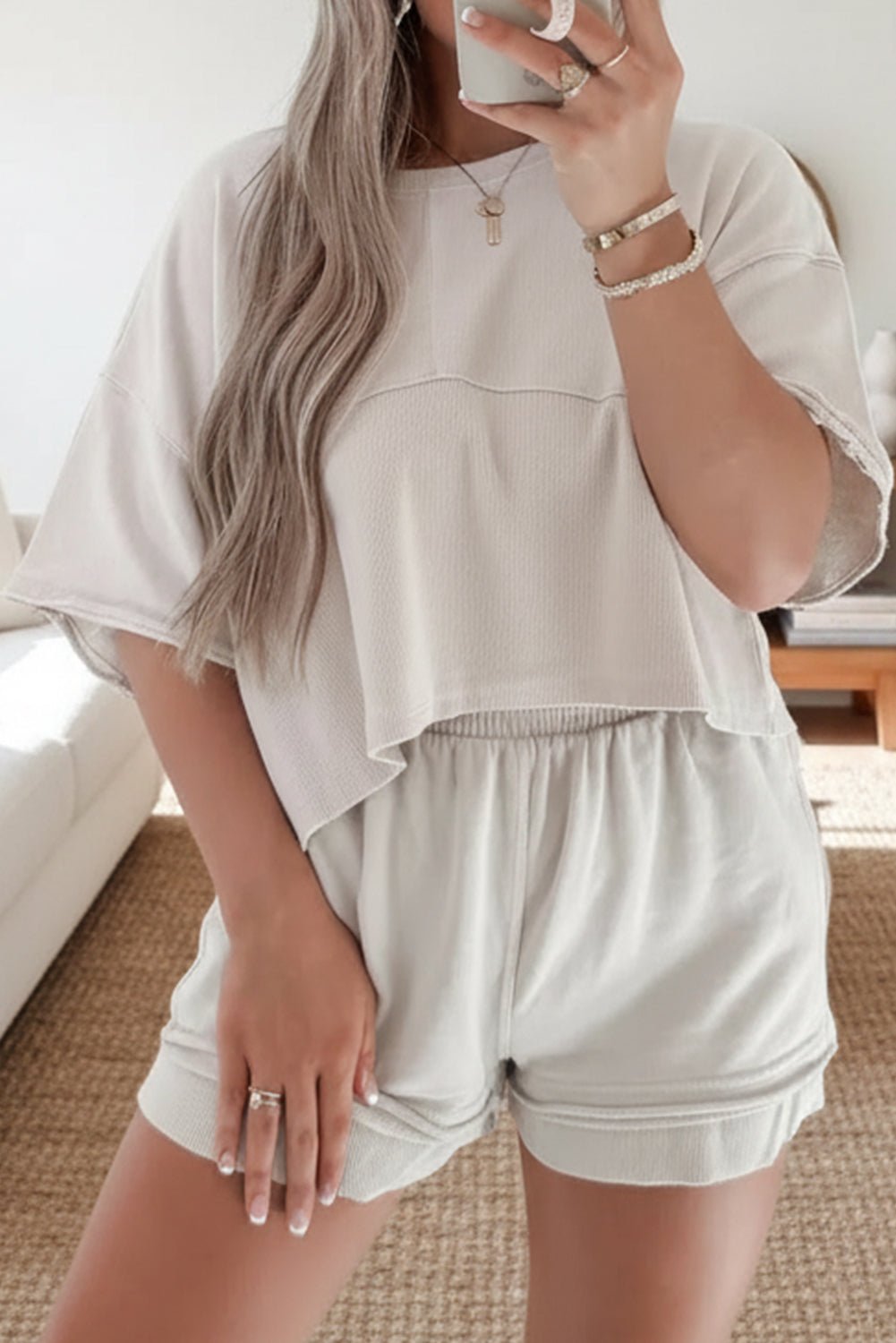 Jet Stream 2-Piece Short Set for Women with Raw Edge Detail, Casual & Stylish - MacroPanora